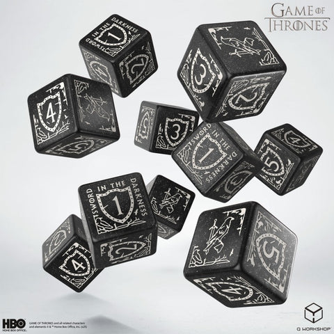Game of Thrones Night's Watch Dice Set 10x D6 Black Q-Workshop Licensed