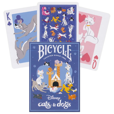 Bicycle Disney Cats & Dogs Playing Cards, Poker Size, Blue, Made in USA