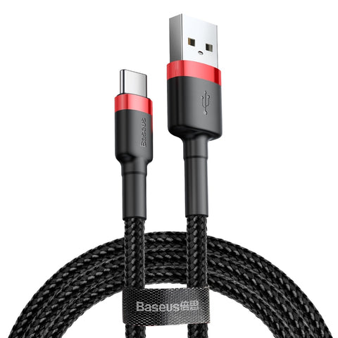 Baseus Cafule USb Cable Type-C 1M Catklf-B91 3A Black+Red Quality Power NEW