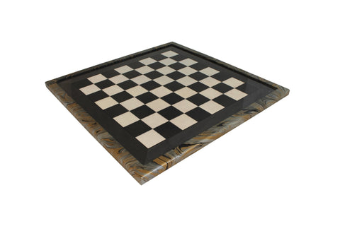 Italfama Luxury Brass Chess Set, Yew Wood Board, Gold/Silver, Handcrafted
