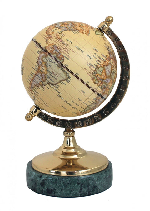Italfama 17cm World Globe with Marble Base β Modern Desk Decor, Made in Italy