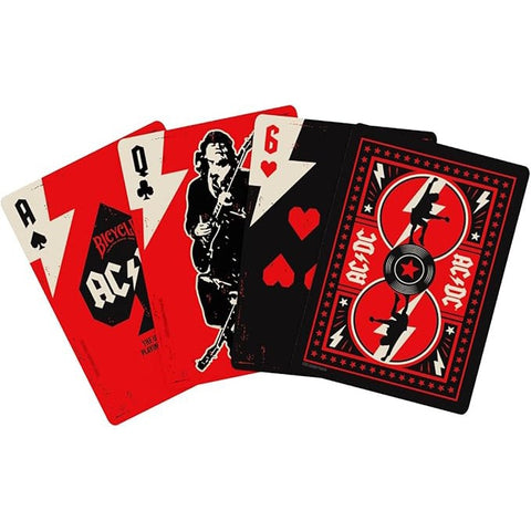 Bicycle AC/DC Playing Cards Poker Size – Official Deck, Black/Red, Made in USA