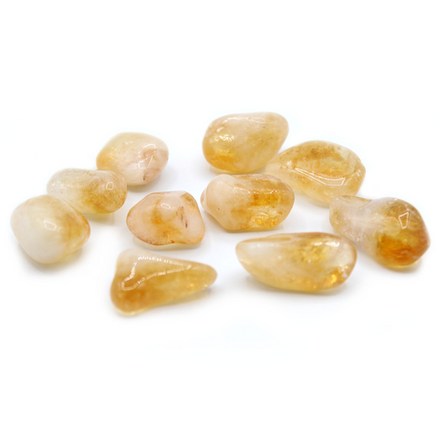 24 Tumble Stones - Citrine Quartz A Grade Gemstones Talisman Ancient Wisdom NEW
