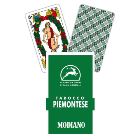 Tarocco Piemontese Modiano Green Tarot Cards N84 Magic Playing Cards Italy NEW