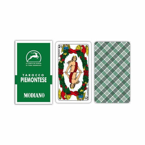 Tarocco Piemontese Modiano Green Tarot Cards N84 Magic Playing Cards Italy NEW