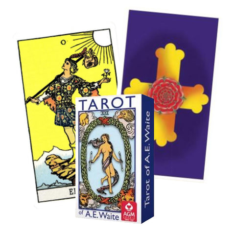 Tarot De Ae Waite Pocket Deck In Spanish Cards Blue Edition Rosy Cross Agm NEW