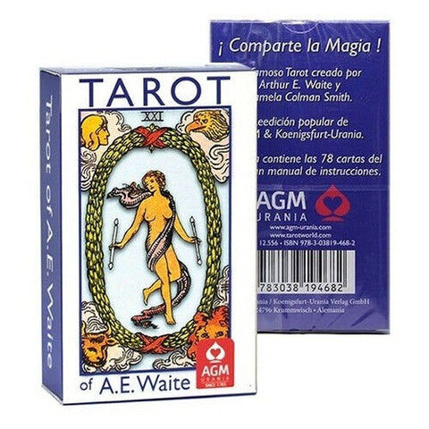 Tarot De Ae Waite Standard Cards Deck Blue Edition In Spanish Agm Urania NEW