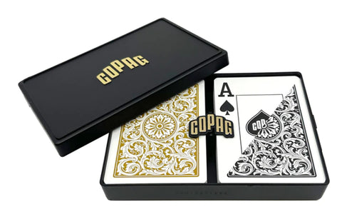 Copag Elite 1546 Plastic Playing Cards Poker Jumbo Index Black/Gold Double NEW