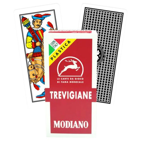 Trevigiane Red 100% Plastic Tarot Playing Cards Deck Modiano Esoteric Bordo NEW