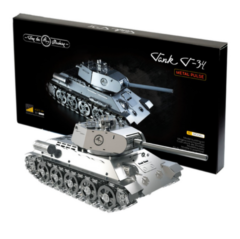 Tank T-34 Model Building Kit Original Time For Machine Stainless Steel NEW