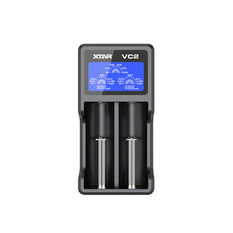 Xtar Vc2 Li-Ion Battery Charger Cylindrical Batteries Lcd USb Cable NEW