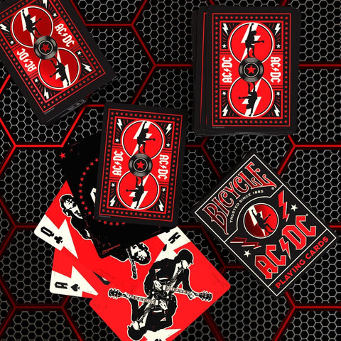 Bicycle AC/DC Playing Cards Poker Size – Official Deck, Black/Red, Made in USA