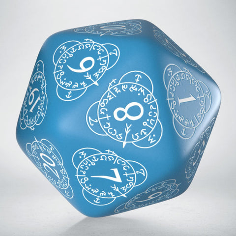 D20 Level Counter Dice Blue And White All Dice Tell A Story 30Mm Q-Workshop NEW