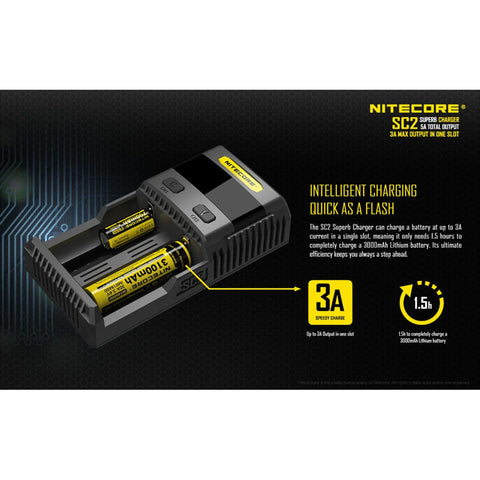 Nitecore Sc2 Superb Charger Rechargeable Battery Not Included Imr Ni-Mh Eu Plug