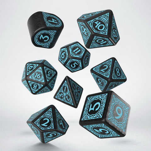 Q-Workshop 20 Years Viking Dice Set Black & Turquoise Limited Edition S20Y02