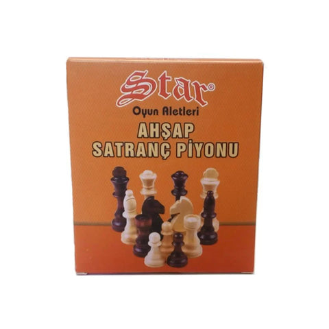 Wooden Chessmen No.3 32 Pieces Chess Pawn Original By Star 1050248