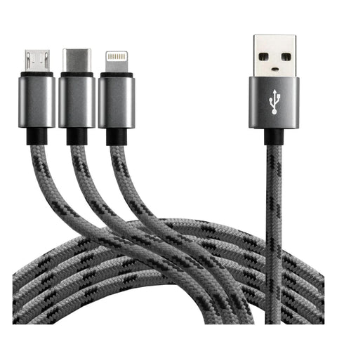 EverActive 3-in-1 USB Cable USB-C Lightning Micro 1.2m