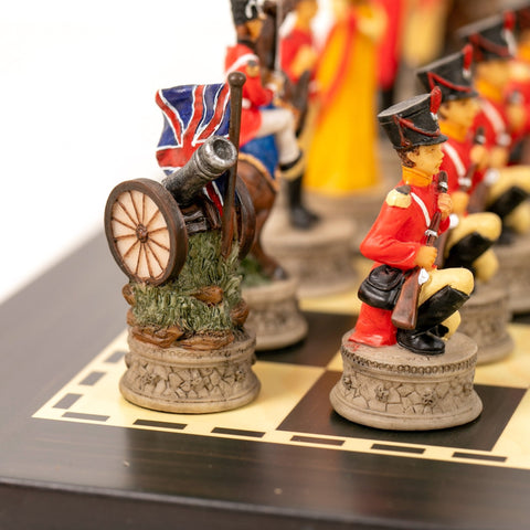 Italfama Waterloo Battle Chess Set Hand-Painted Resin Wooden Board 40x40cm