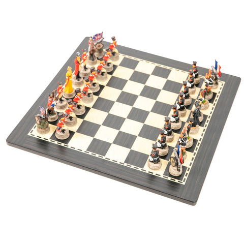Italfama Waterloo Battle Chess Set Hand-Painted Resin Wooden Board 40x40cm