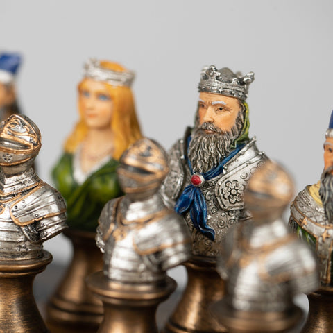 Italfama Medieval Chess Set 3-in-1 with Checkers & Backgammon, Hand-Painted