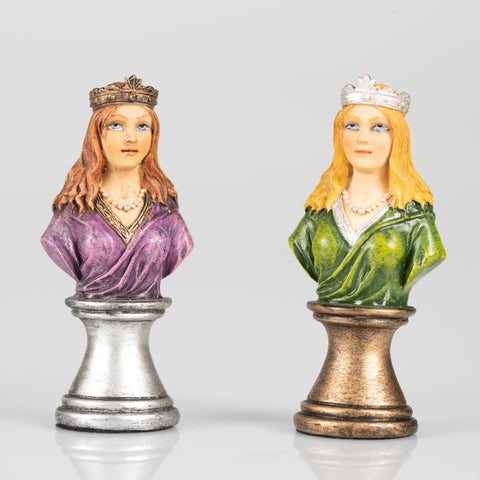 Italfama Medieval Chess Set 3-in-1 with Checkers & Backgammon, Hand-Painted