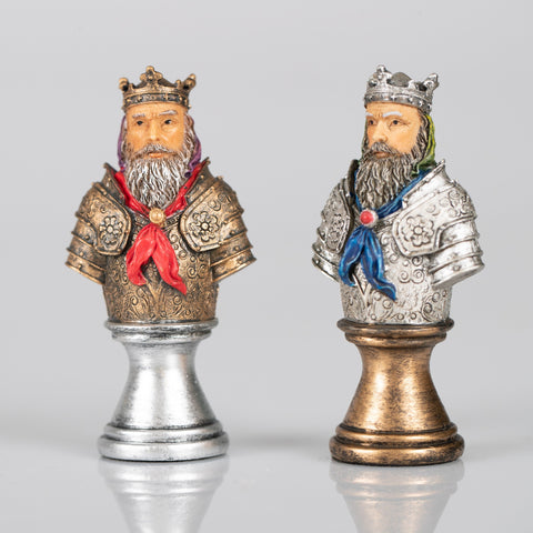 Italfama Medieval Chess Set 3-in-1 with Checkers & Backgammon, Hand-Painted
