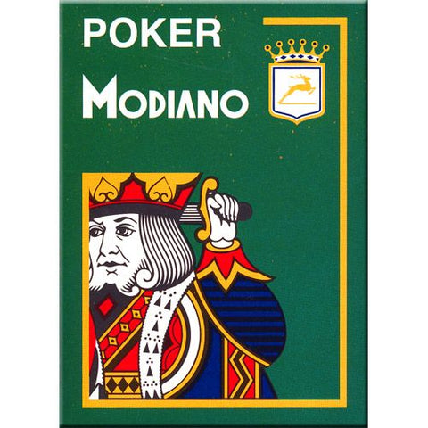 Modiano Poker Playing Cards Deck Dark Green 4 Jumbo Large Index Plastic NEW