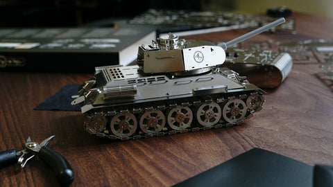 Tank T-34 Model Building Kit Original Time For Machine Stainless Steel NEW
