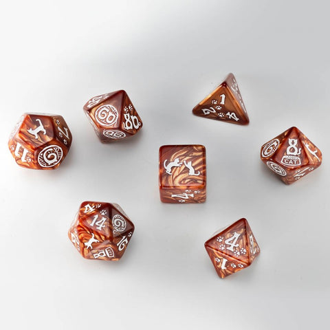 Cats Muffin Dice Set Caramel White Role Playing Games Q-Workshop Cat Lovers NEW