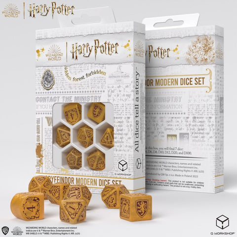 Harry Potter. Gryffindor Modern Dice Set Gold Role Playing Games Q-Workshop NEW