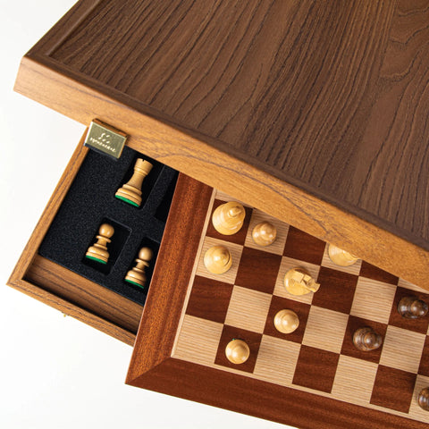 Wooden Chess Set Staunton Chessmen Mahogany Board 50Cm Manopoulos Sw43B50M