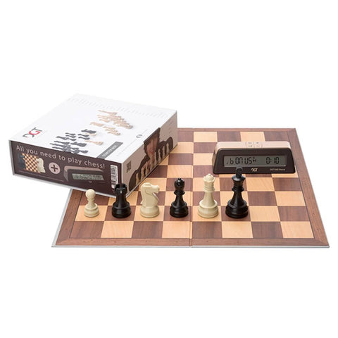 Chess Starter Box Brown (Pieces, Board & DGT1002) DGT