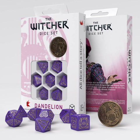 The Witcher Dice Set Dandelion Viscount De Lettenhove Rpg Games Q-Workshop NEW