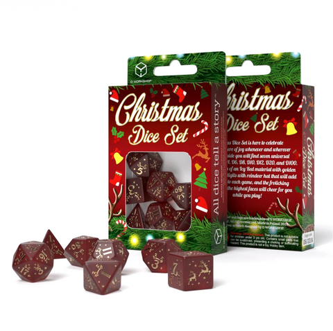 Christmas Dice Set Edition Red Gold Role Playing Games Q-Workshop Rpg NEW