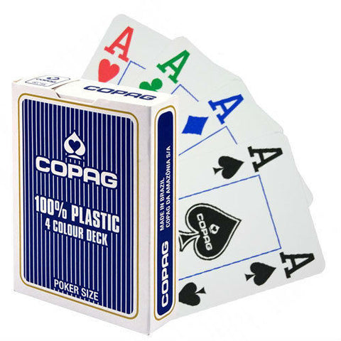 Copag 100% Plastic Poker Playing Cards Deck Double Jumbo Standard Index BLUE