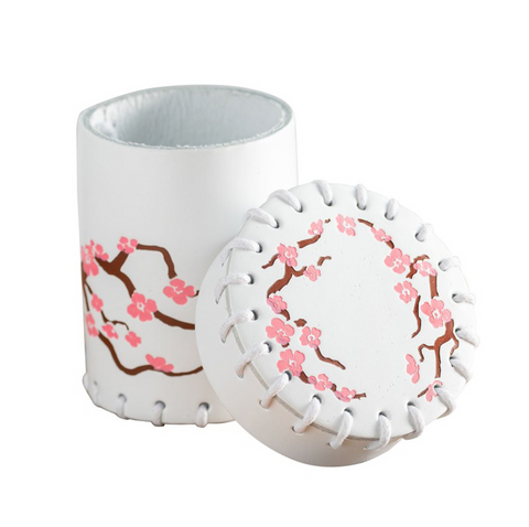 Japanese Dice Cup White Multicolor Leather Roleplaying Q-Workshop Handmade NEW