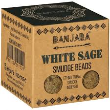 Banjara White Sage Smudge Beads 5-Pack with Holder for Cleansing & Meditation