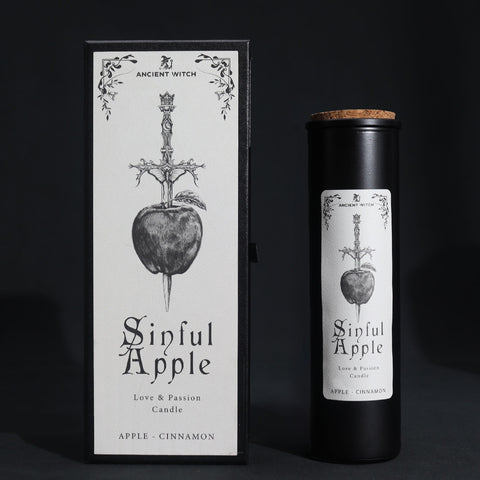 Ancient Witch Sinful Apple & Cinnamon Scented Candle, Love Spell, 50h