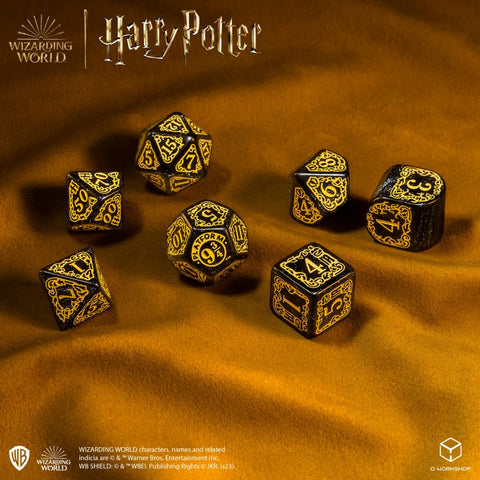 Harry Potter. Hufflepuff Modern Dice Set Black Role Games Q-Workshop NEW
