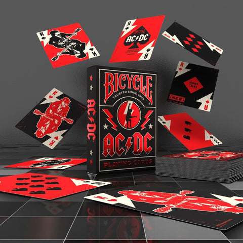 Bicycle AC/DC Playing Cards Poker Size β Official Deck, Black/Red, Made in USA