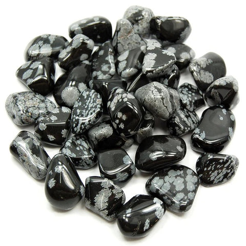 24 Medium Tumble Stones - Obsidian Snowflake Gemstones Amulet Ancient Wisdom NEW