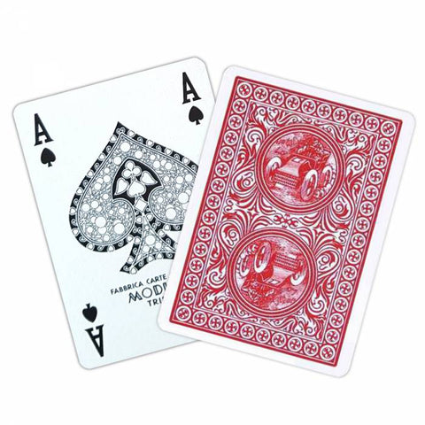 Golden Trophy Red Poker Playing Cards Deck N1 Plastic Modiano Made Italy NEW