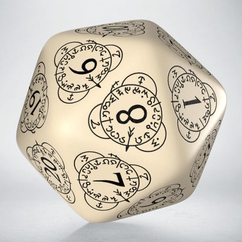 D20 Level Counter Dice Beige And Black All Dice Tell A Story 30Mm Q-Workshop NEW