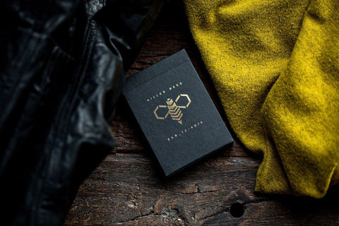 Ellusionist Killer Bees Back V2 Playing Cards Deck Black B9 Stock Cartamundi NEW