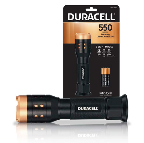 Duracell 550 Lumen Aluminum Focusing Led Flashlight + 3 Aaa Batteries Included