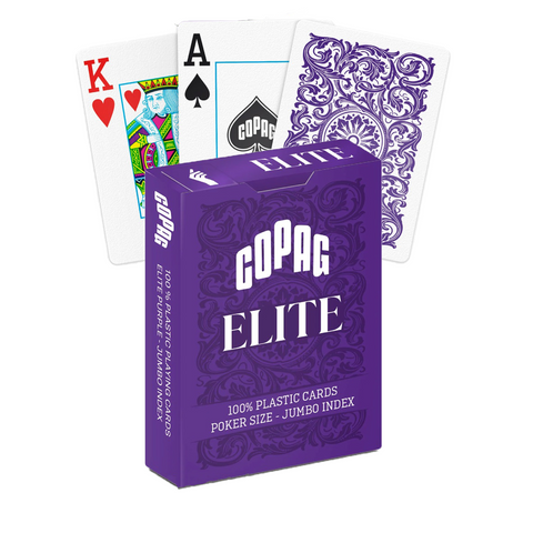 Copag 1546 Elite 100% Plastic Playing Cards Jumbo Index Poker Size Purple Deck