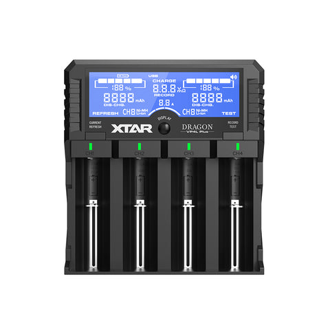 XTAR VP4 BATTERY CHARGER PLUS DRAGON Li-ion LCD 12V 2.4A TC/CC/CV 5V NEW