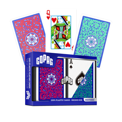 Copag Neoteric Bridge Playing Cards Double Deck Regular Index Red/Green 029-9