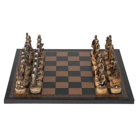 Italfama Zombie Chess Set, Hand-Painted Resin, Faux Leather Board, Made in Italy
