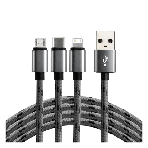 EverActive 3-in-1 USB Cable USB-C Lightning Micro 1.2m